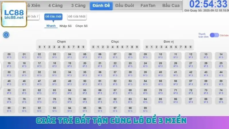 Giải trí bất tận cùng lô đề 3 miền