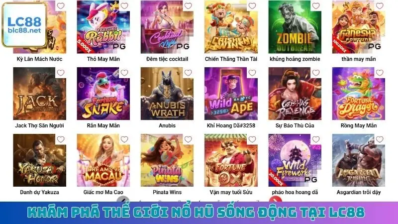 Khám phá thế giới nổ hũ sống động tại LC88